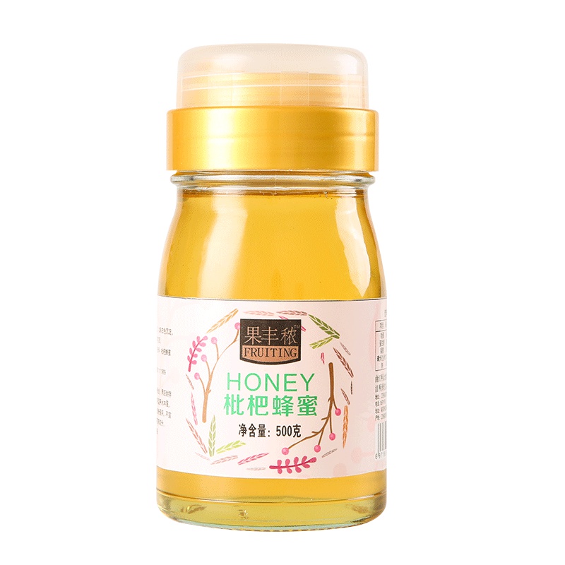 果丰秾枇杷蜂蜜500g*1罐装正宗天然农家自产生态结晶百花蜂巢液态原蜜冲饮