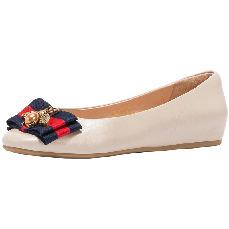 St&Sat/星期六春季新款圆头金属装饰低跟女单鞋SS01111053