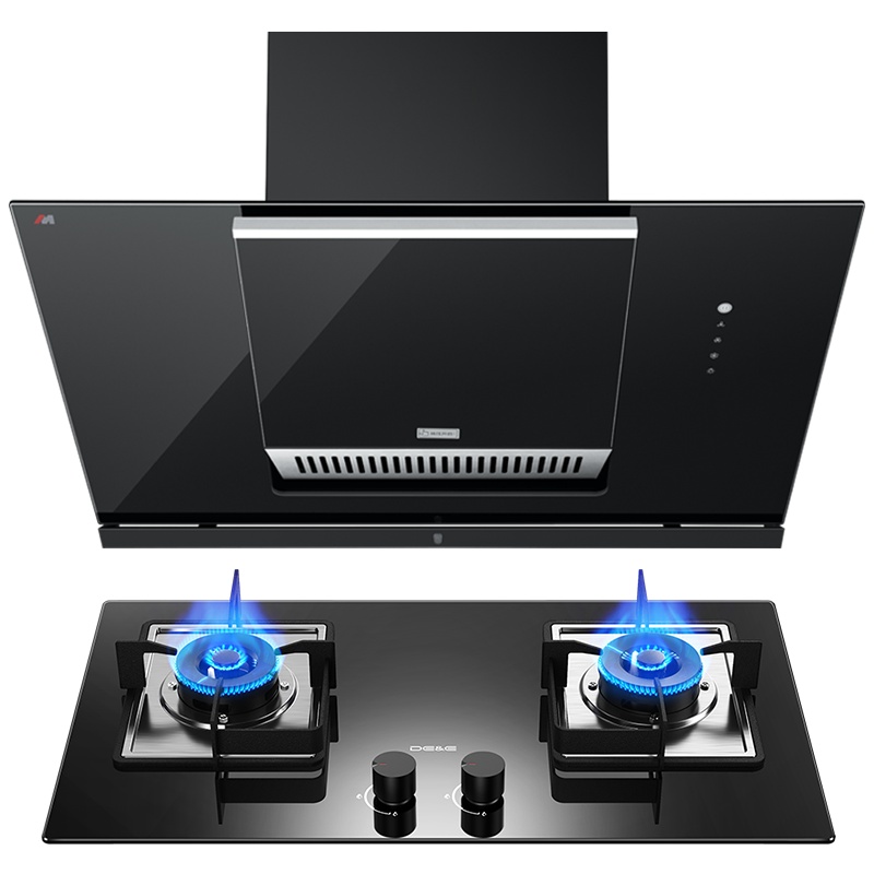 德意（DE&E）19立方大吸力侧吸抽油烟机燃气灶具烟灶套装852E+760A（液化气/天然气）