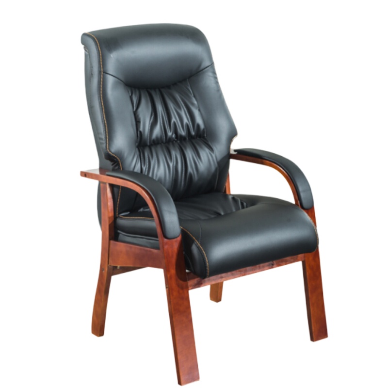 顶鸿DH-HY1033电脑椅家用办公椅会议椅子实木四脚 老板椅曲木款