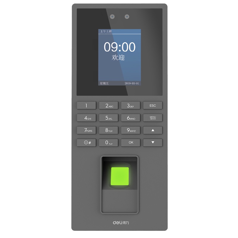 得力(deli)13888S指纹人脸考勤机(银灰色)