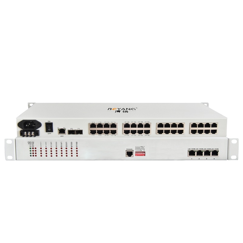 博扬 BY-32E1-4EV PDH光端机32E1 32路2M+4路以太网带物理隔离 LC单纤20公里机架式 1对价