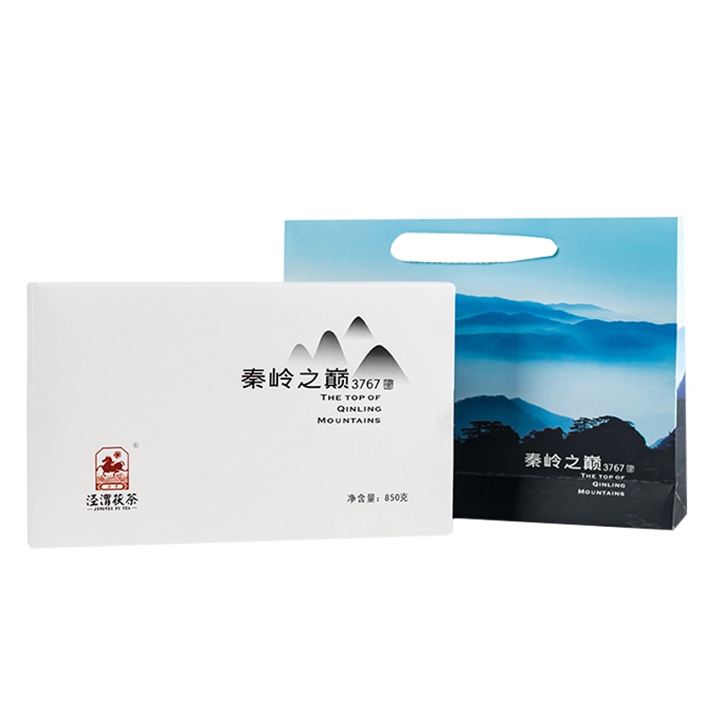 泾渭茯茶 秦岭之巅 金花 茯砖 黑茶 850g 2018年份