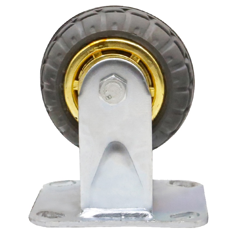 海斯迪克 HK534 高弹力静音脚轮转向轮 工业重型平板车手推车轮橡胶万向轮子 4寸定向脚轮