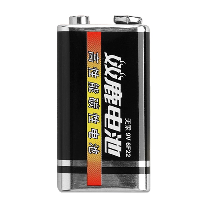 双鹿电池9v电池方块电池6F22方形碳性电池万用表万能表音响玩具麦克风遥控器体温枪叠层电池6lr61九伏