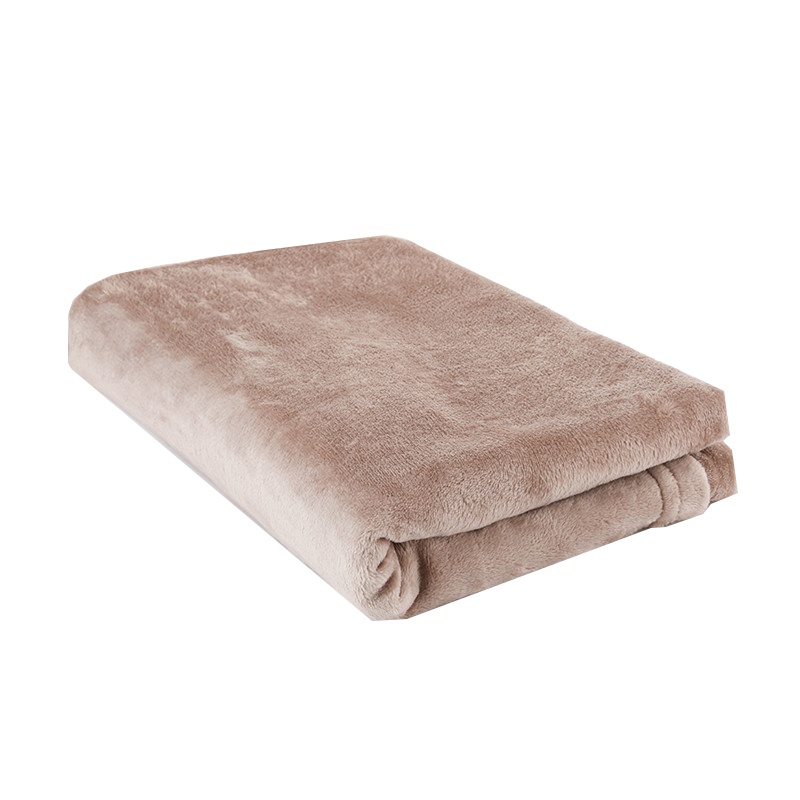 简约法兰绒毯 1m*1.5m 褐色