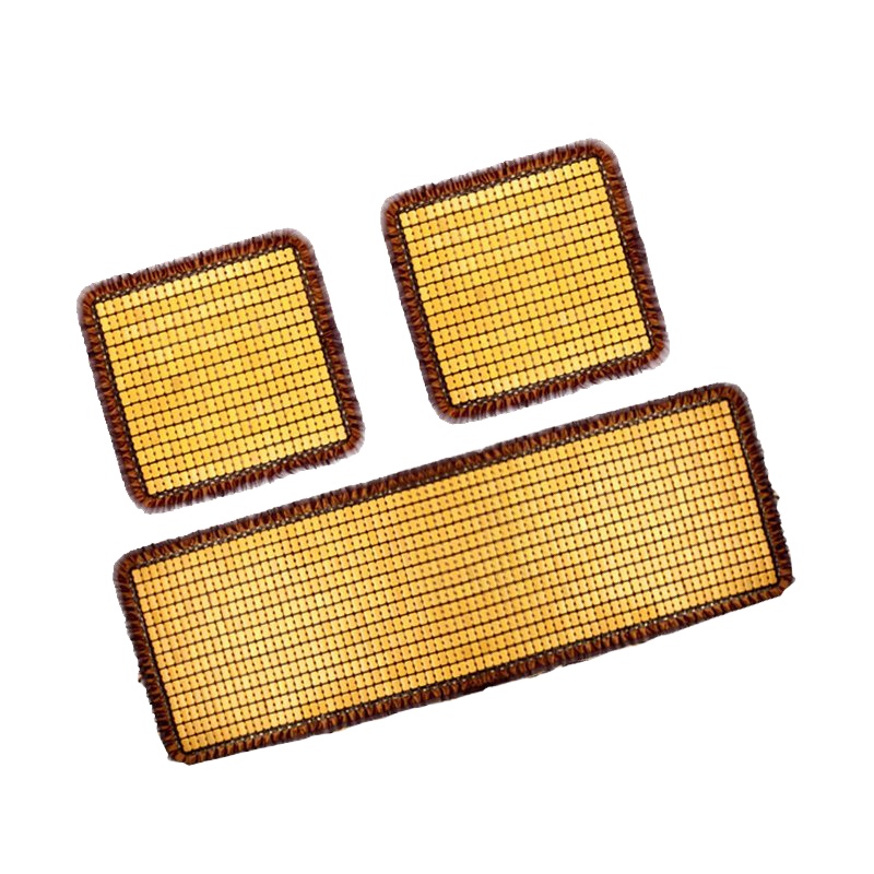 皓邦汽车坐垫 夏季座垫凉垫 竹片三件套 米色