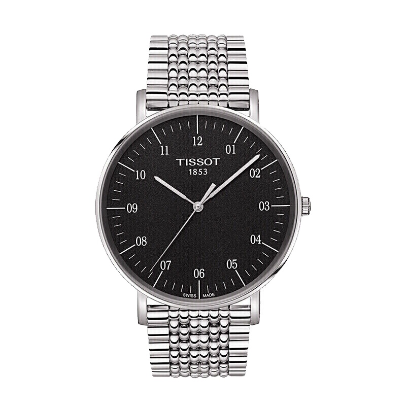 天梭(TISSOT)男表 新款魅时系列石英情侣钢带男士手表