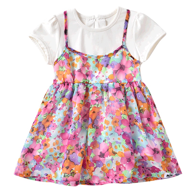 小女童女宝宝碎花吊带波点连衣裙铅笔俱乐部2019新款夏季裙子