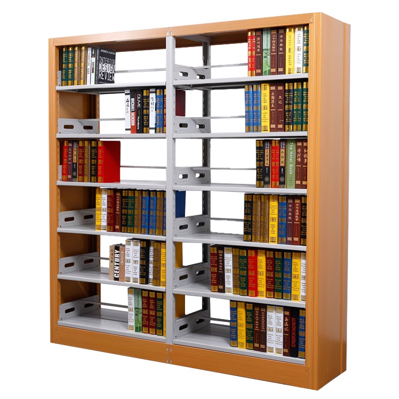 永格钢制转印书架学校图书馆书店书籍室阅览室双面书架资料架一列2组5层