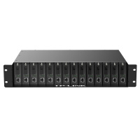 TP-LINK TL-FC1400单模多模光纤收发器 14槽机架单纤双纤光电转换器整理箱机柜2U机箱