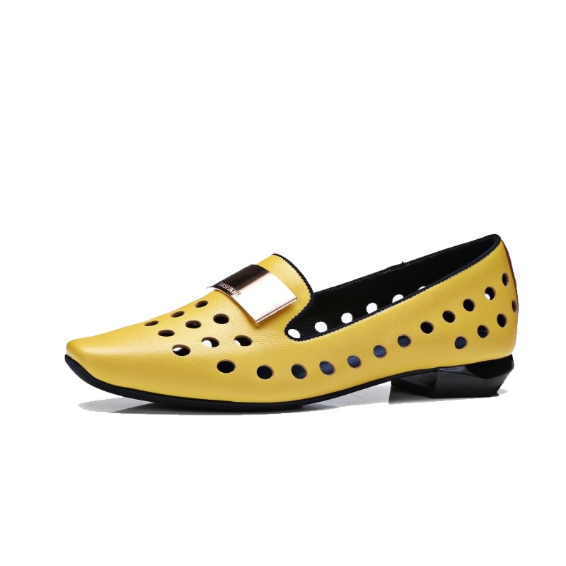 格瑞迪欧牛皮鞋子女单鞋春新款真皮女鞋百搭平底鞋小白鞋方头低跟小皮鞋596