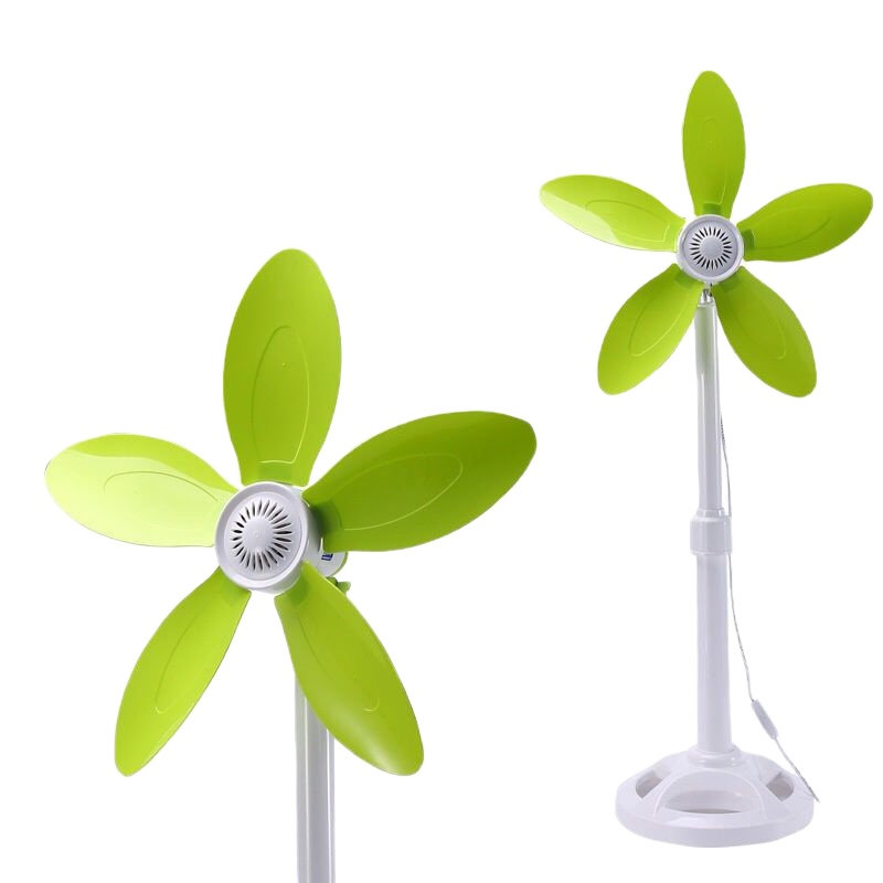 纳丽雅(Naliya)电风扇家用立式落地扇学生宿舍办公室小风扇台式五叶台扇定制 [圆底盘]绿色+2片备用叶子