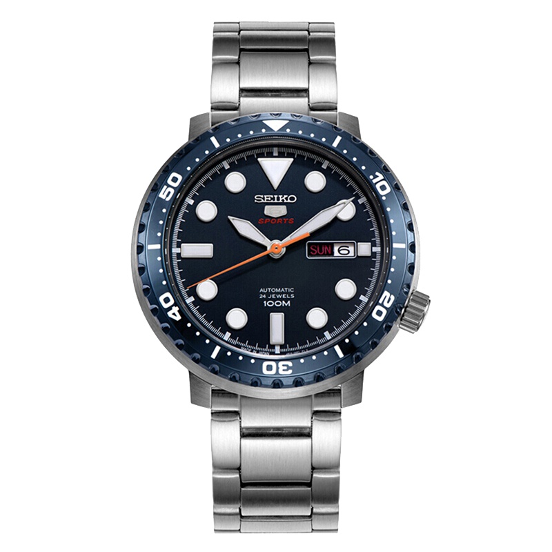 精工(SEIKO)日韩品牌 机械表 男 休闲运动金属表带机械男士手表SRPC63J1