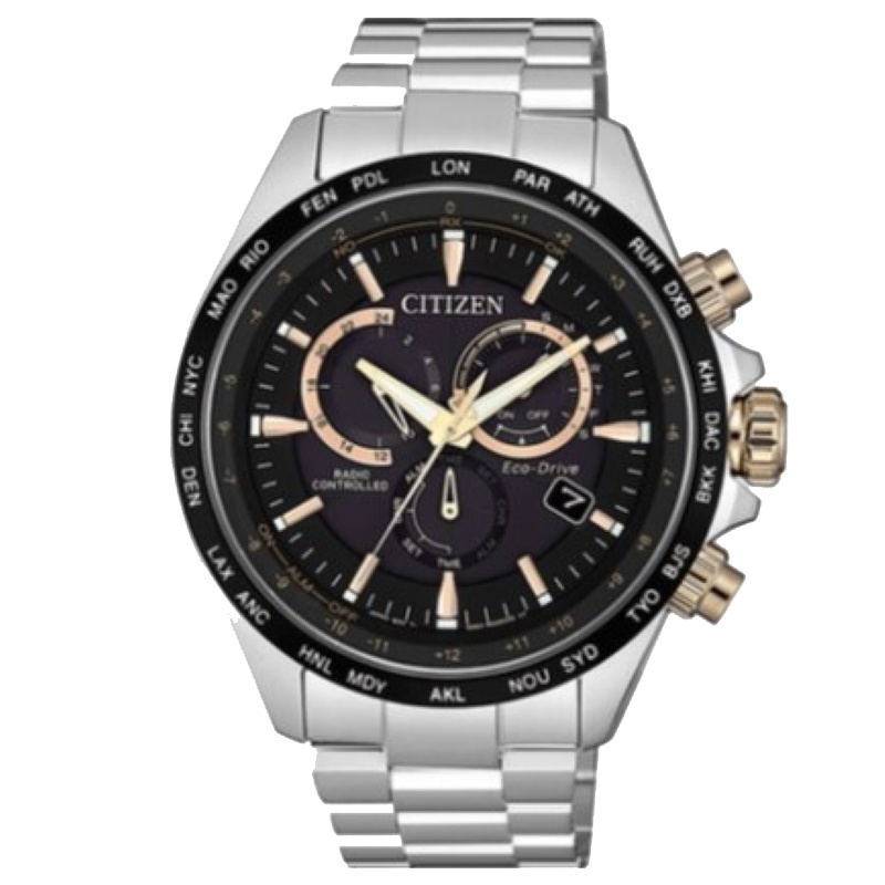 国行 西铁城(CITIZEN)手表 空中之鹰不锈钢间BIP光动能电波男表CB5834-86E