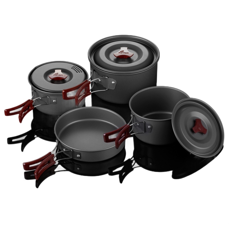 火枫 FMC-206户外野营野餐4-5人便携套锅炊具 有煎锅 网袋收纳