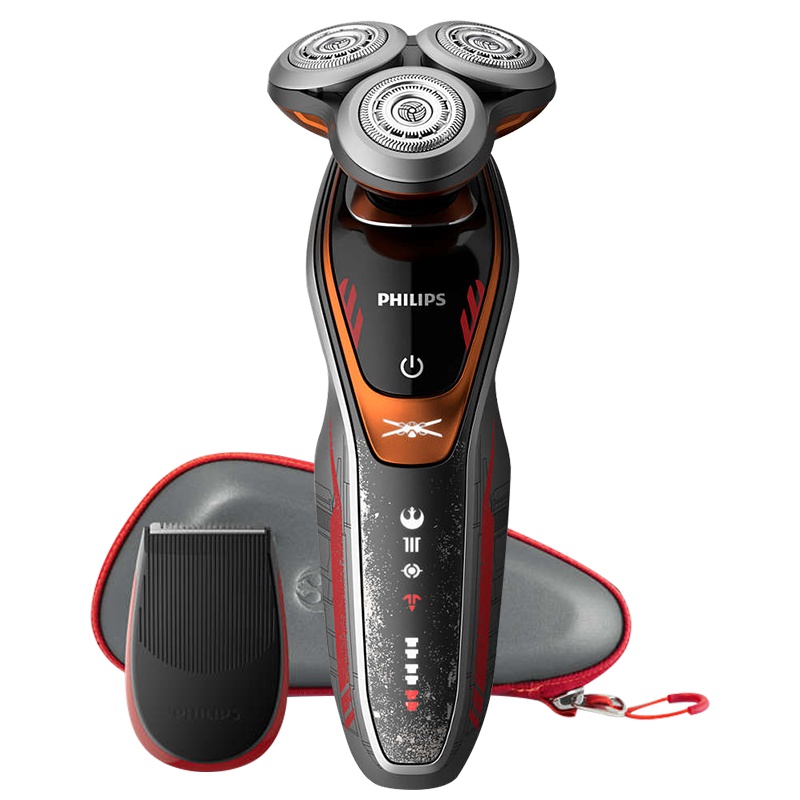 飞利浦(Philips)电动剃须刀SW6700 星战系列X-Wing战机版 三刀头旋转式充电刮胡刀 全身水洗 强劲动力