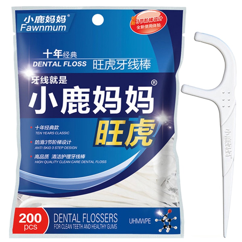 ZHMD小鹿妈妈旺虎牙线200 支／袋*3袋