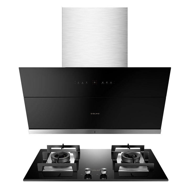 COLMO MAGIC系列 抽油烟机天燃气灶套餐家用厨房烟灶具E5+E2套装 曜石黑 AI科技产品