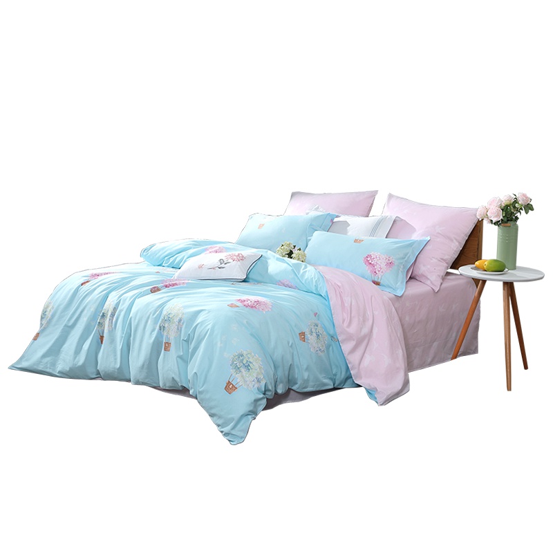 水星家纺 全棉印花床上全棉四件套纯棉被套床单枕套 床上用品