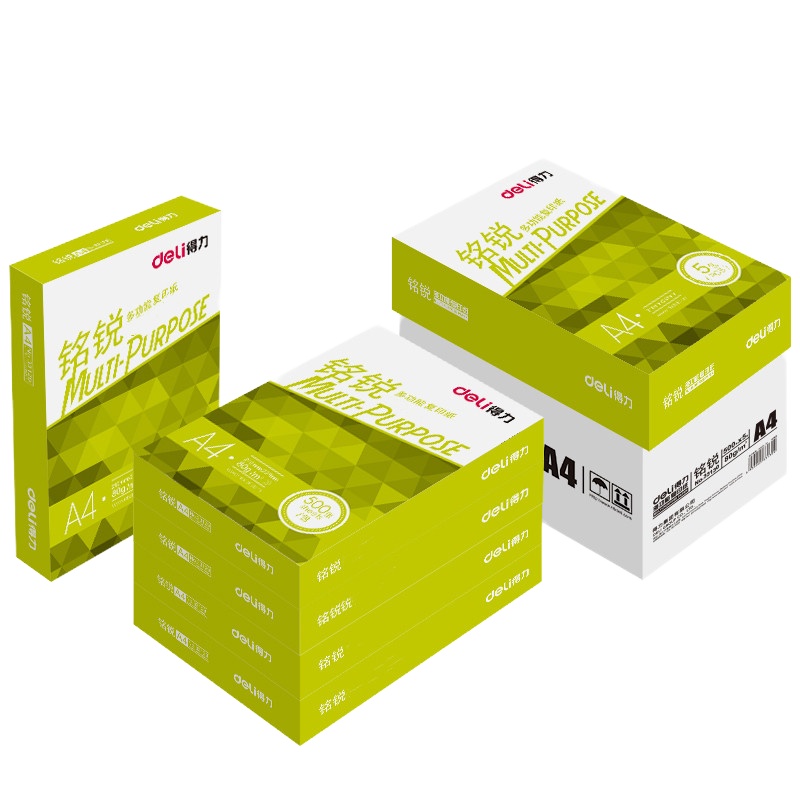 得力(deli)铭锐办公A4打印白纸80克复印纸A4纸80g整箱33130 5包/箱 80g 一箱装