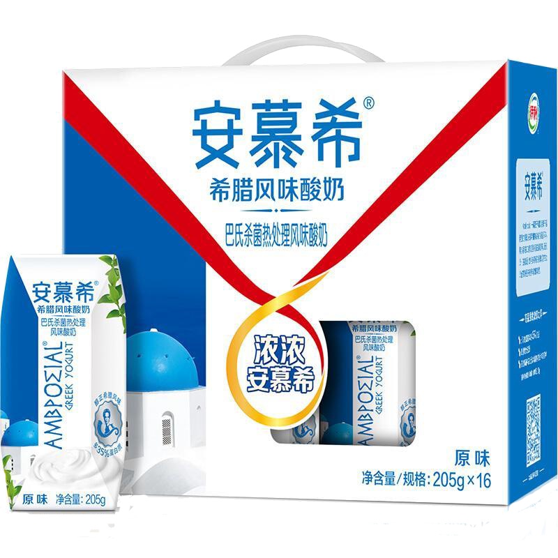 伊利 安慕希希腊风味常温酸奶原味205g*16盒