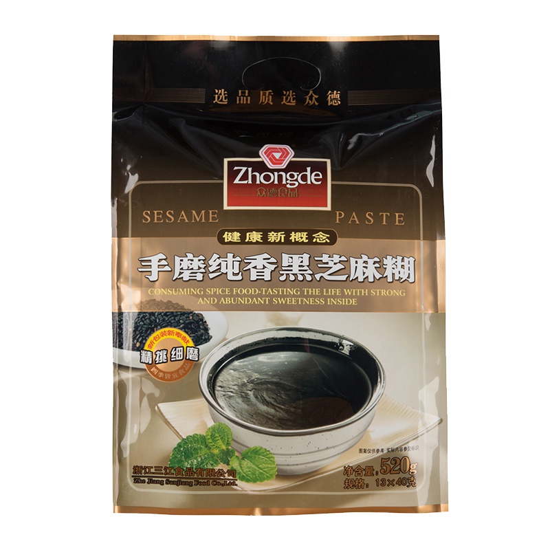 众德现磨手磨纯香黑芝麻糊520g谷物芝麻粉营养早餐