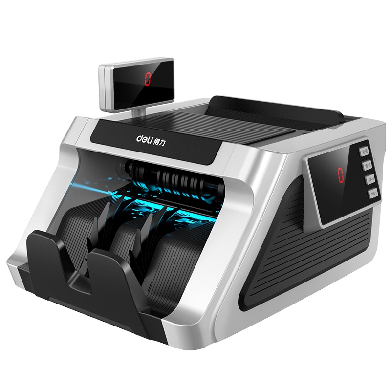 得力deli 33316S人民币鉴别仪点验钞机 B类点钞机 银行专用小型便携验钞机 三屏智能语音 点验钞机数钞机支持新币