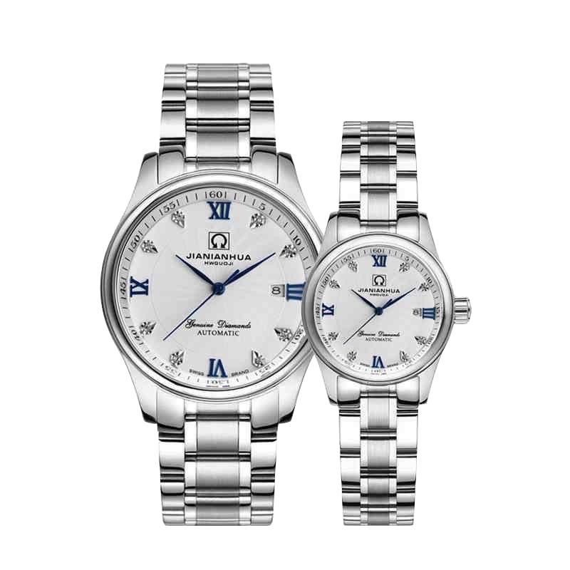 瑞士嘉年华情侣手表名匠商务系列石英表 男女日历防水大三针精钢情侣对表精钢腕表8828G、8830L情侣水钻石英款