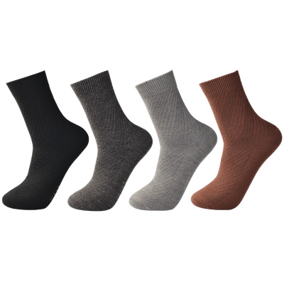 男士秋冬保暖自发热长筒男袜 毛晴混纺防臭排汗中高筒商务袜子男