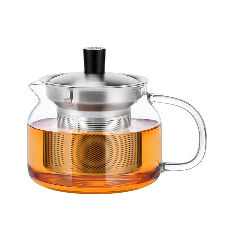 尚明玻璃茶壶不锈钢过滤 家用耐热花茶壶泡茶壶 红茶泡茶器耐高温茶具加厚大容量单壶