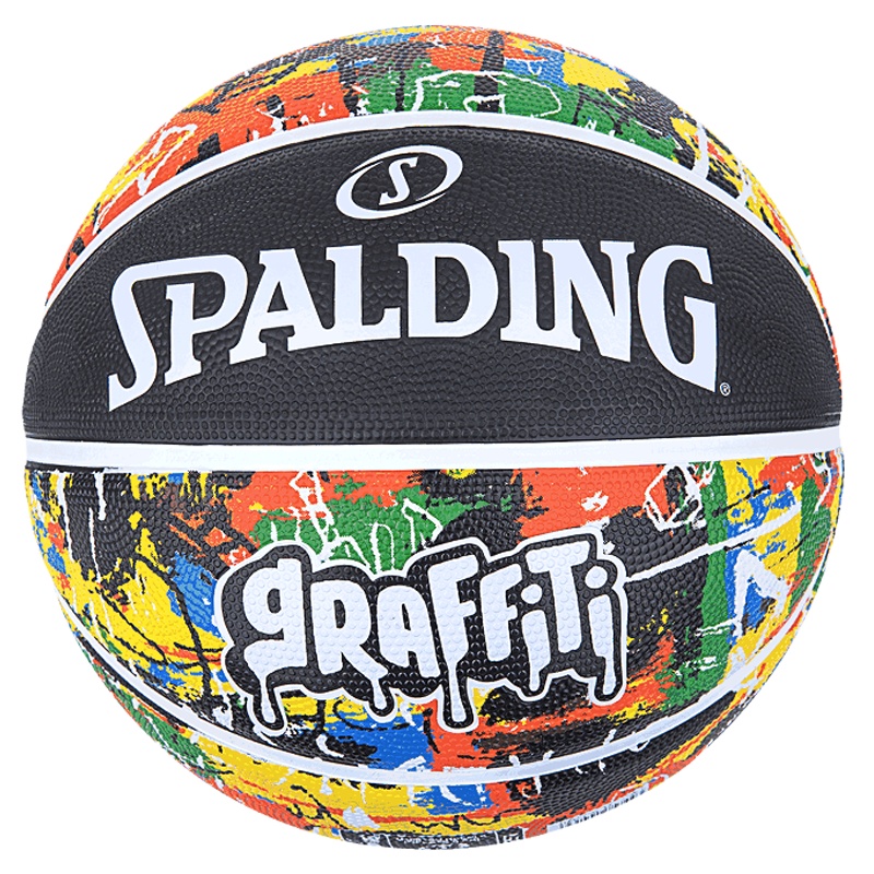 斯伯丁(SPALDING)篮球彩色印花 涂鸦84-375 街头84-384 花球个性篮球 橡胶材质 室外七号篮球