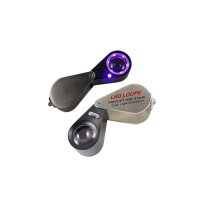 OUJIN正品直销10倍 20倍 30倍 环形LED灯珠宝镜验钞鉴定放大镜古玩宝石字画放大镜