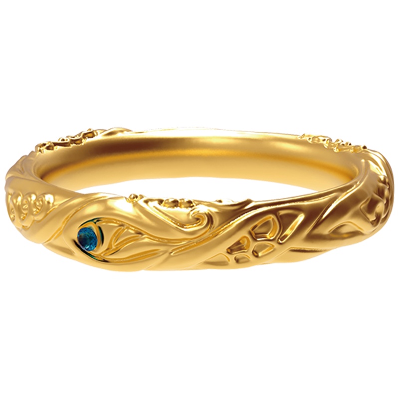 电影《哪吒之魔童降世》正版授权 Mover魔吻 哪吒封印之乾坤圈对戒 电镀K黄银饰戒指饰品 男女单戒情侣对戒银戒