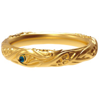 电影《哪吒之魔童降世》正版授权 Mover魔吻 哪吒封印之乾坤圈对戒 电镀K黄银饰戒指饰品 男女单戒情侣对戒银戒