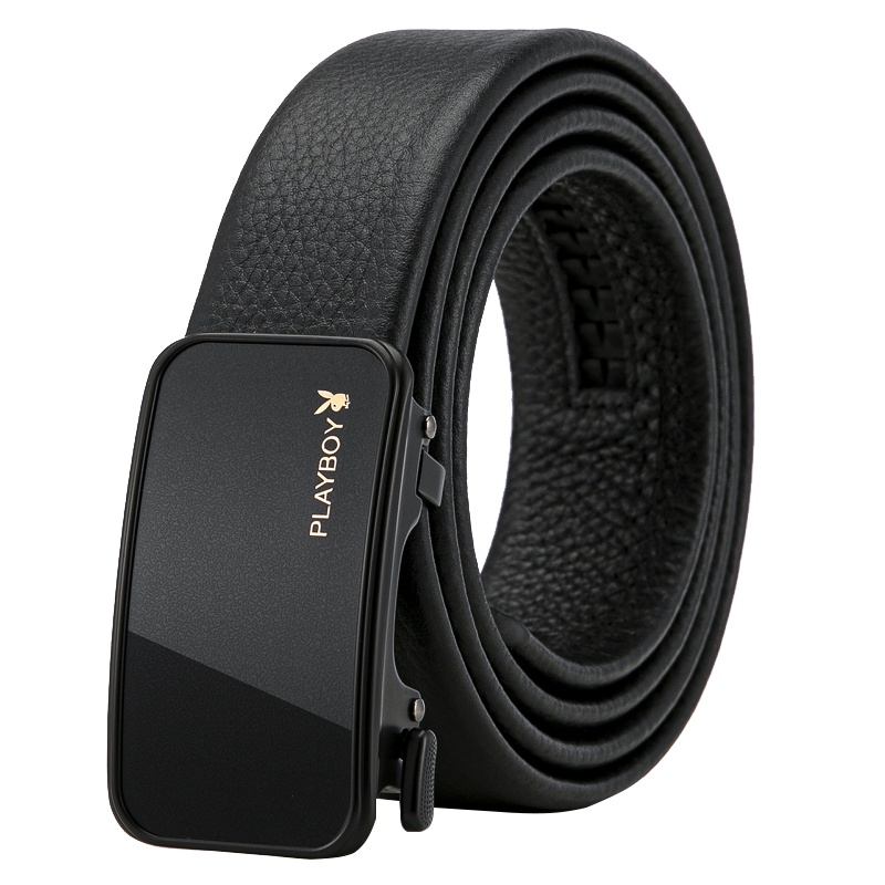 花花公子(PLAYBOY)男士皮带自动扣真皮软皮腰带男休闲韩版裤带父亲男友生日情人节礼物