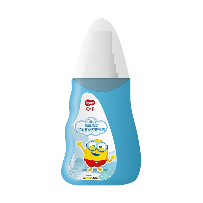 贝纽 小黄人 防蚊喷雾200ml 海藻精粹宝宝艾草户外防叮咬金水 婴幼儿清新驱蚊液 夏季防蚊液持久防护驱蚊水花露水1瓶