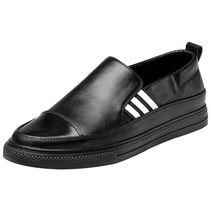 JEEP吉普 青春潮流板鞋牛皮休闲皮鞋男鞋舒适乐福鞋6382