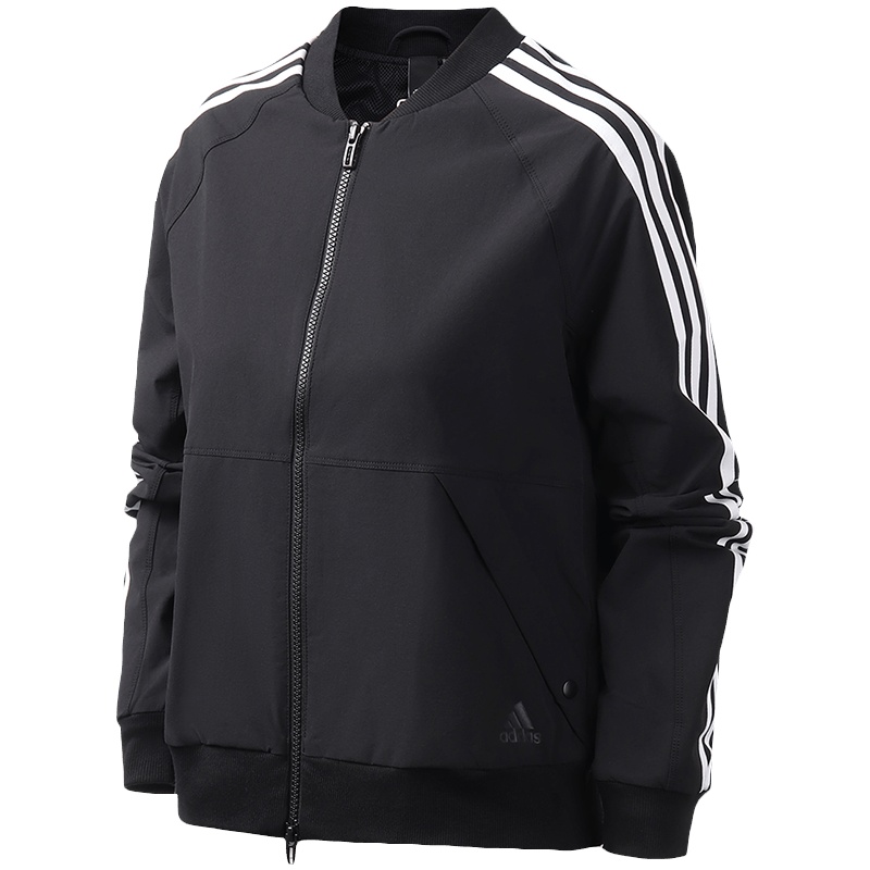 阿迪达斯女服外套夹克飞行领休闲运动服FK3509