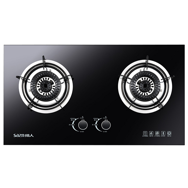 帅人SA-706S燃气灶煤气灶双灶嵌入式灶具台嵌两用钢化玻璃4.5kw猛火炉灶台式灶台炉具双眼灶煤气炉液化气