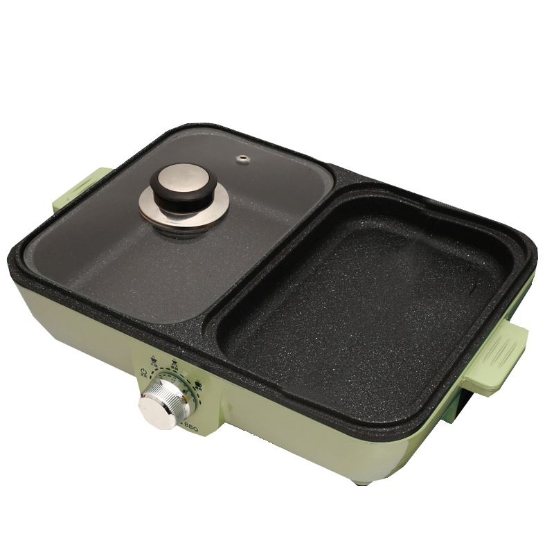 昂爵 家用电火锅 多功能涮烤一体锅火锅烧烤煎煮 电烤锅 宿舍小型烤肉机电烤盘鸳鸯锅