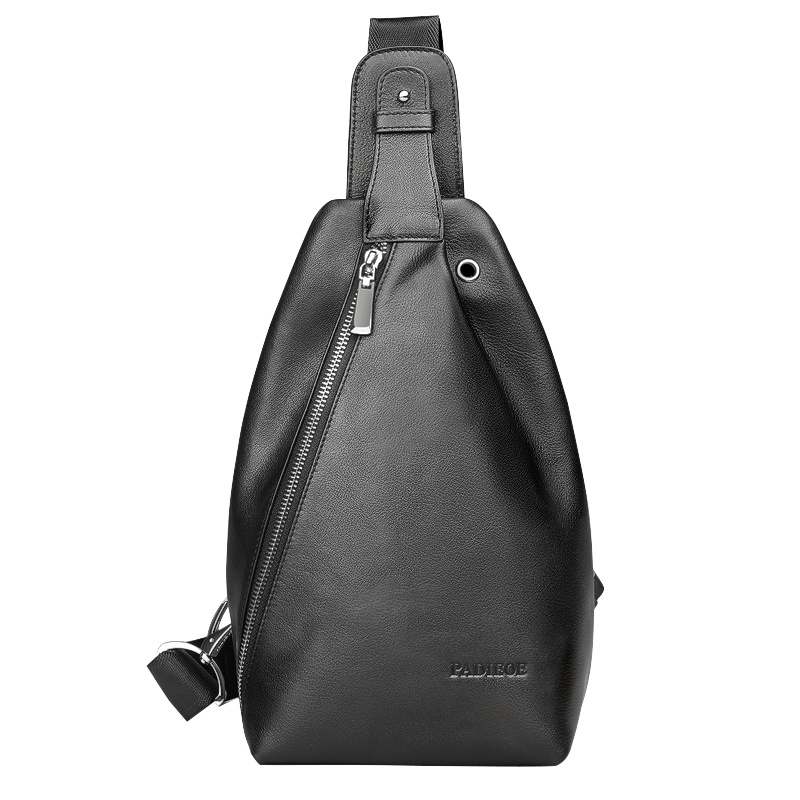 【顺丰配送】padieoe帕迪欧胸包男士腰包2017新款潮牌休闲真皮男包单肩斜挎跨包小背包