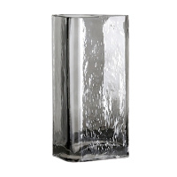 简约彩色几何透明玻璃阿斯卡利磨砂花瓶摆件客厅餐桌创意水培插花瓶网红04x 烟灰色