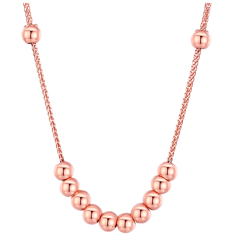 佰色传情(BRIR)18k玫瑰金简约项链女彩金轻奢锁骨链韩版时尚百搭Au750项链送女友送闺蜜生日礼物情人节约会礼物