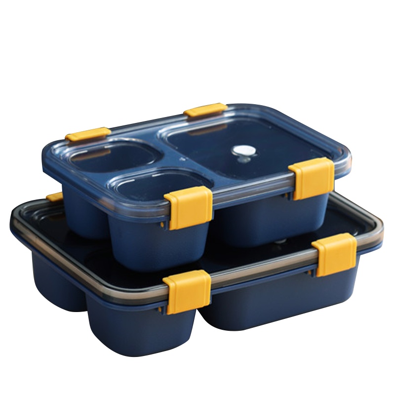 阳光飞歌 上班族饭盒可微波炉加热便携套装学生饭盒分隔型大容量餐盘密封便当格便当盒