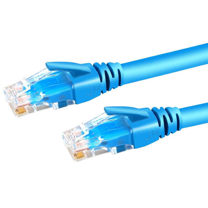 晶华 六类千兆网线 CAT6高速网络连接线 8芯双绞工程家用电脑机顶盒电视宽带监控成品跳线 蓝色1米 W190C