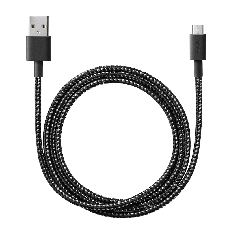 公牛(BULL)GNV-J510B公牛活力黑尼龙编织数据线USB安卓接口全长1米支持vivoOPPO华为三星等手机