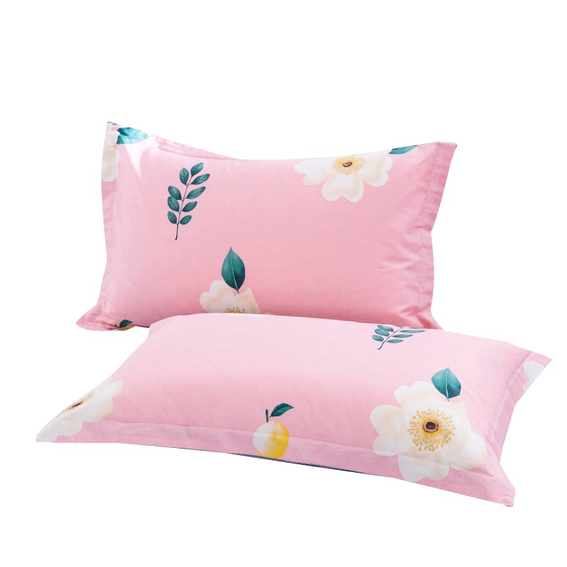 北极绒 全棉 印花亲肤舒适枕头套枕芯套一对装