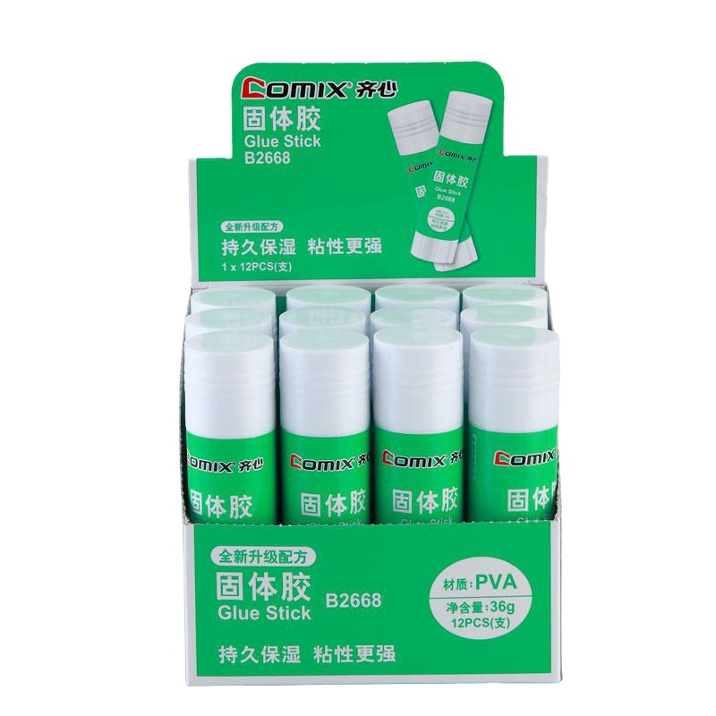 Comix/齐心 B2668 固体胶 36g 大号胶棒 固体胶棒胶水(一支装)