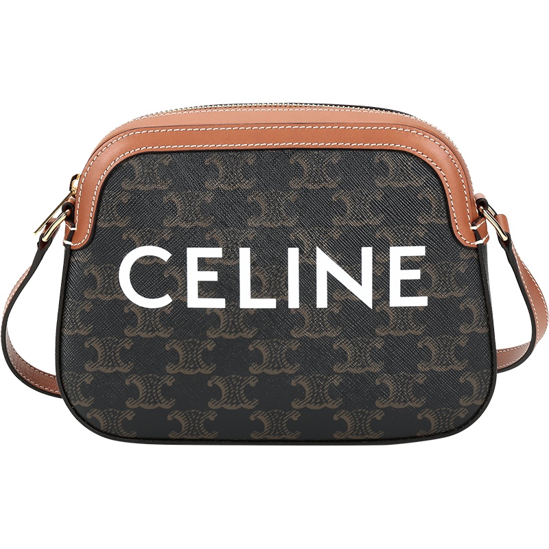 CELINE 赛琳 女士涂层帆布配皮单肩斜挎包相机包小号 191522BZK